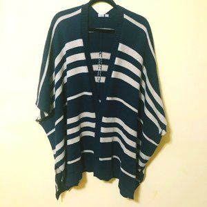GAP Striped Open Front Cardigan Wool Camel Hair OS